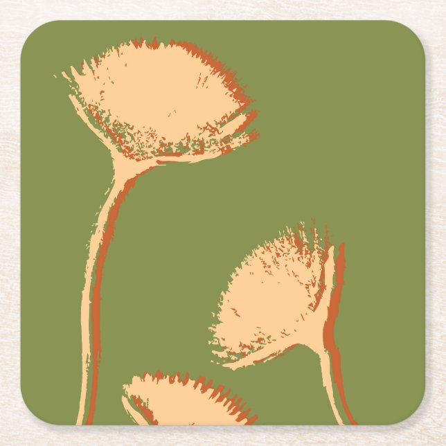 Posavasos Cuadrado De Papel Dandelion Pop (Anverso)