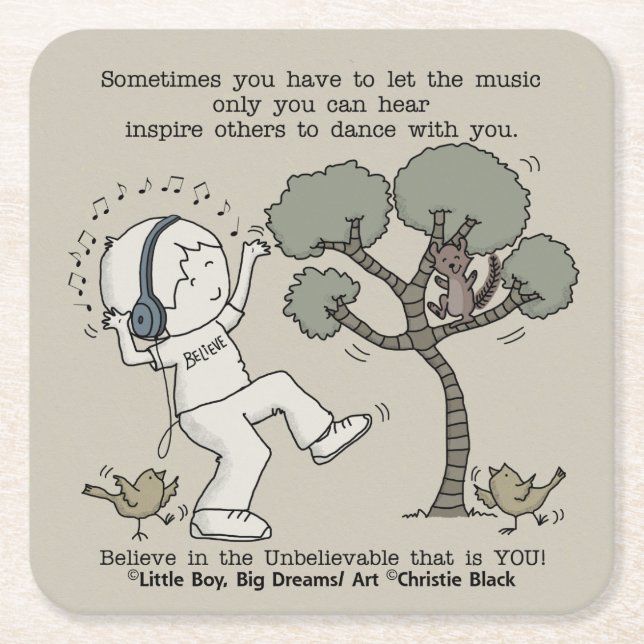 Posavasos Cuadrado De Papel Danza (Anverso)