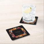 Posavasos Cuadrado De Papel Dark Moody Fall Floral Romantic Bridal Shower<br><div class="desc">Dark Moody Fall Floral Romantic Bridal Shower Paper Coaster</div>