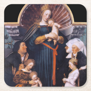 Posavasos Cuadrado De Papel Darmstadt Madonna, Holbein, el joven