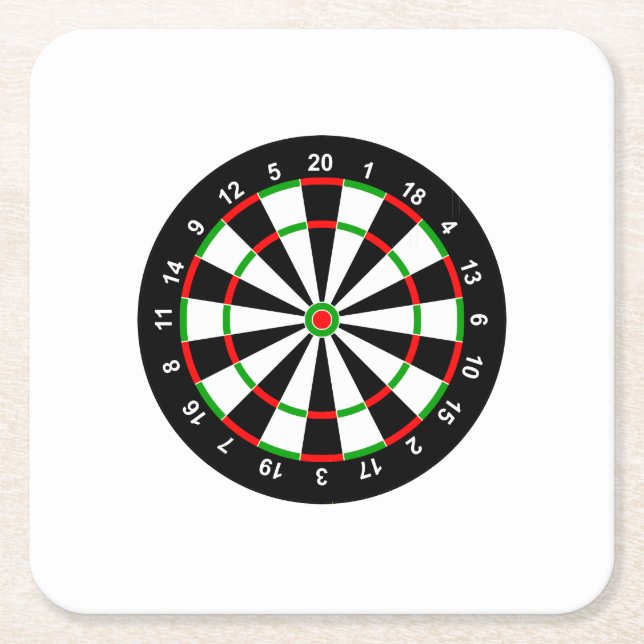 Posavasos Cuadrado De Papel Dartboard (Anverso)