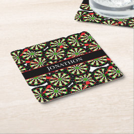 Posavasos Cuadrado De Papel Darts Player Dart Boards Pub Darts Team