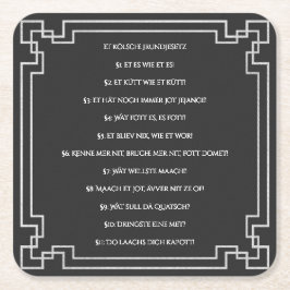 Posavasos Cuadrado De Papel Das Kölsche Grundgesetz – Köln Cologne Jugendstil