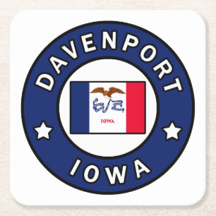 Posavasos Cuadrado De Papel Davenport Iowa