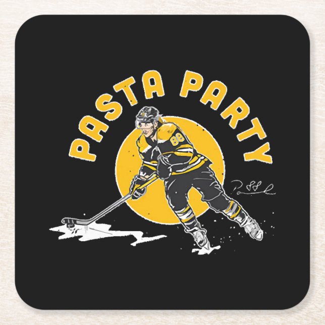 Posavasos Cuadrado De Papel David Pastrnak (Anverso)