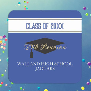 Posavasos Cuadrado De Papel ¡De fiesta! Reunión de clase personalizado