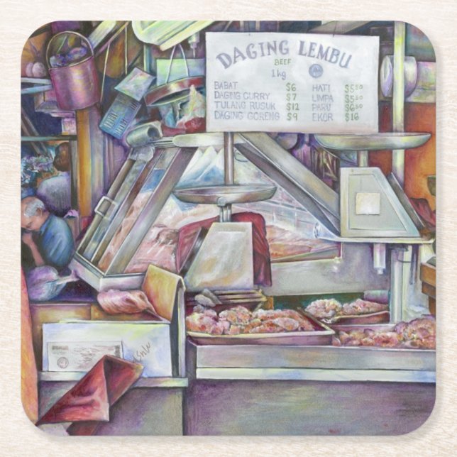 Posavasos Cuadrado De Papel De vuelta en diez minutos, olvidé el cumpleaños de (Anverso)