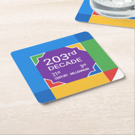 Posavasos Cuadrado De Papel Decenio 203 (Año Nuevo 2021-2030)
