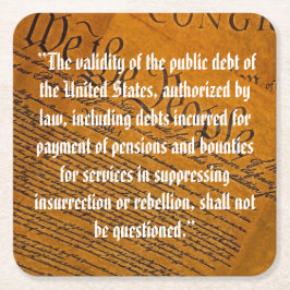 Posavasos Cuadrado De Papel Decimocuarta Enmienda Deuda Pública