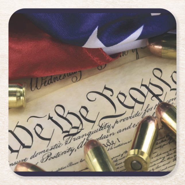 Posavasos Cuadrado De Papel Declaración de Independencia (Anverso)