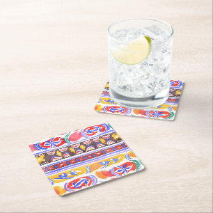 Posavasos Cuadrado De Papel decoración tradicional rumana