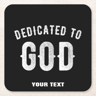 POSAVASOS CUADRADO DE PAPEL DEDICADO A DIOS PERSONALIZABLE GUAY TEXTO BLANCO