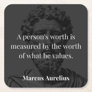 Posavasos Cuadrado De Papel Definición de Valor: Marcus Aurelius en Valores