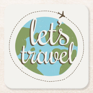 Posavasos Cuadrado De Papel Deja para ir viaje