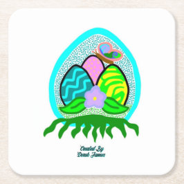 Posavasos Cuadrado De Papel Deliciosa Pascua de Papel Cuadrado de Huevos de Pa