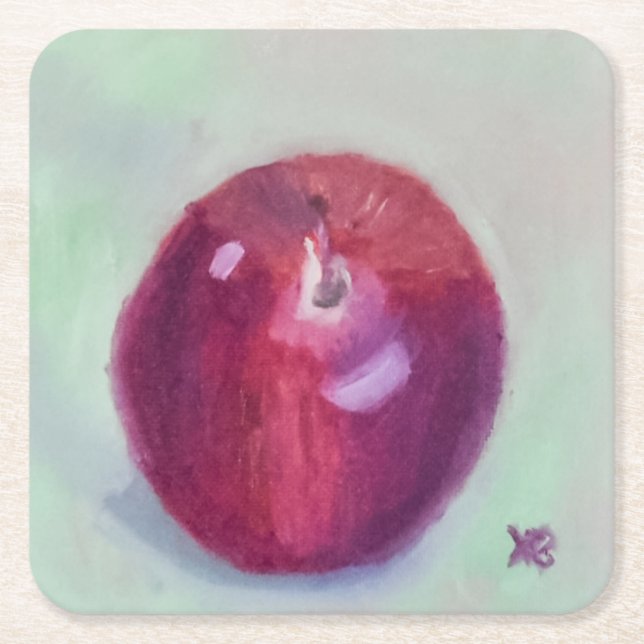 Posavasos Cuadrado De Papel Delicioso Rojo (Anverso)