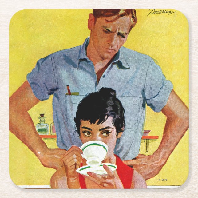 Posavasos Cuadrado De Papel Demasiado tarde para inventarse (Anverso)