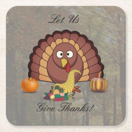 Posavasos Cuadrado De Papel Demos Las Gracias A Las Astras Del Día De Acción D