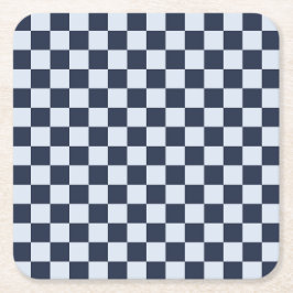 Posavasos Cuadrado De Papel Denim rinse checkerboard pattern