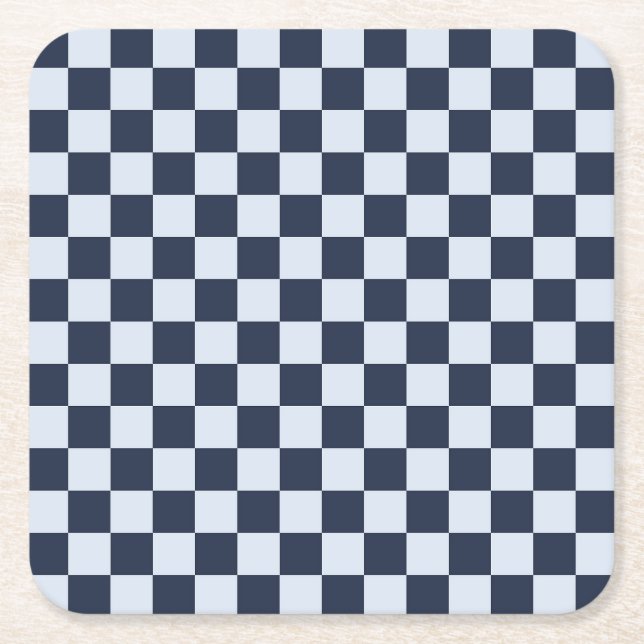 Posavasos Cuadrado De Papel Denim rinse checkerboard pattern (Anverso)