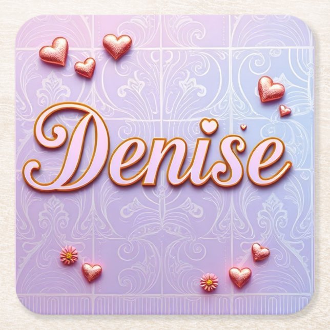 Posavasos Cuadrado De Papel Denise Lavender Gradient Coaster Set (Anverso)