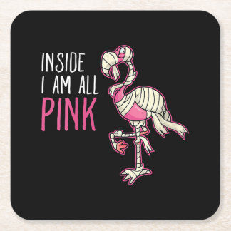 Posavasos Cuadrado De Papel Dentro Soy Todo Flamingo Rosa | Flamingo gracioso