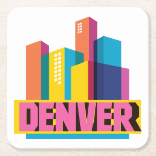 Posavasos Cuadrado De Papel Denver en diseño