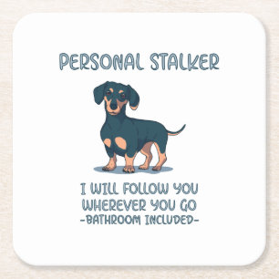 Posavasos Cuadrado De Papel Depósito personal de Dachshund