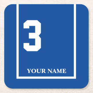 Posavasos Cuadrado De Papel Derby Horse Race Blue 3 Personalizado