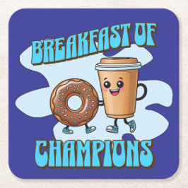 Posavasos Cuadrado De Papel Desayuno de Campeones