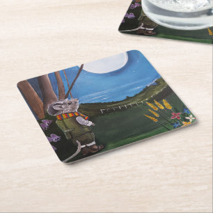 Posavasos Cuadrado De Papel Deseando en la luna Pintura de Alfred Fox