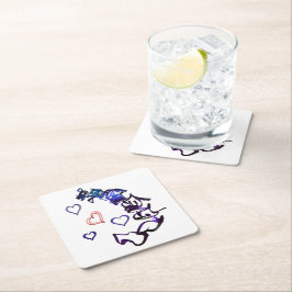 Posavasos Cuadrado De Papel Desencadenar mis anillos de papel para el corazón