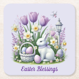 Posavasos Cuadrado De Papel Deseos de Pascua