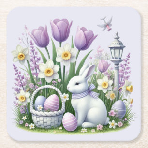 Posavasos Cuadrado De Papel Deseos de Pascua