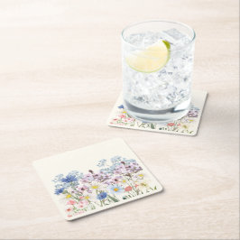 Posavasos Cuadrado De Papel Desi Floral