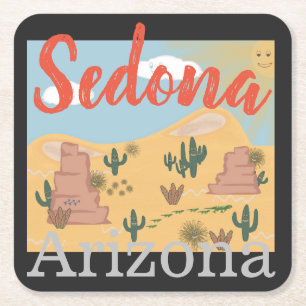 Posavasos Cuadrado De Papel Desierto de Sedona