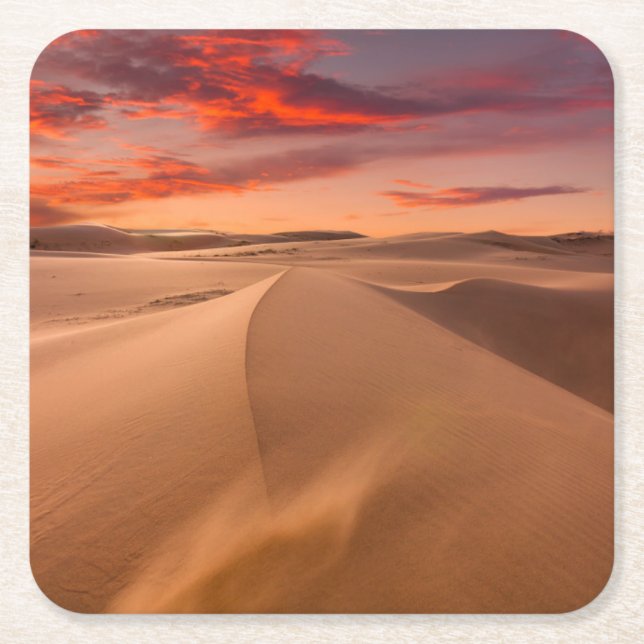 Posavasos Cuadrado De Papel Desiertos | Desierto Emiratos Árabes Unidos (Anverso)