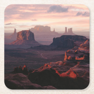 Posavasos Cuadrado De Papel Desiertos Monument Valley Utah-Ariziona
