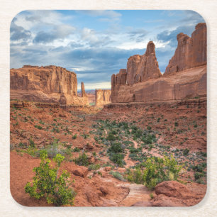 Posavasos Cuadrado De Papel Desiertos Parque nacional Arches, Utah