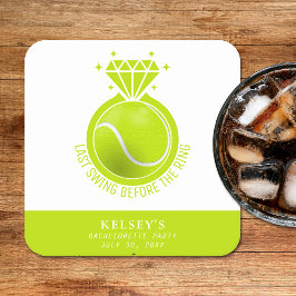 Posavasos Cuadrado De Papel Despedida de soltera de tenis último swing antes d