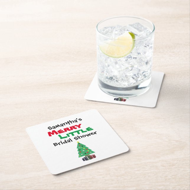 Posavasos Cuadrado De Papel Despedida de soltera divertida (In situ)