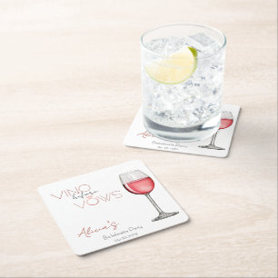 Posavasos Cuadrado De Papel Despedida de Soltera / Fiesta de Despedida de Solt