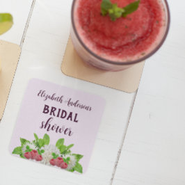 Posavasos Cuadrado De Papel Despedida de soltera Garden Dahlia