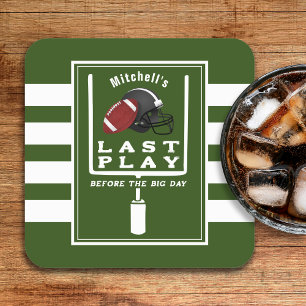 Posavasos Cuadrado De Papel Despedida de soltero de fútbol último partido ante