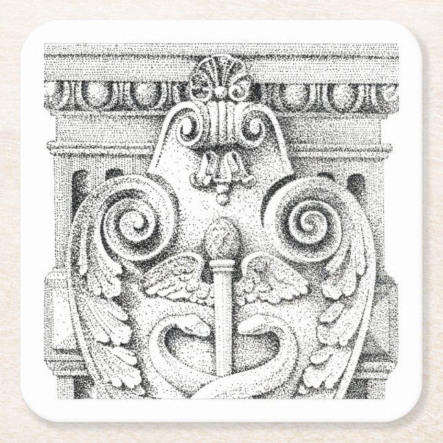 Posavasos Cuadrado De Papel DETALLES Atrapadoras cuadradas de papel (Anverso)