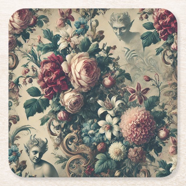 Posavasos Cuadrado De Papel Devils of Dandy – Gothic Victorian (Anverso)