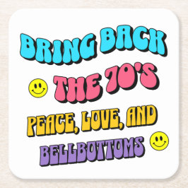 Posavasos Cuadrado De Papel Devolver los años 70