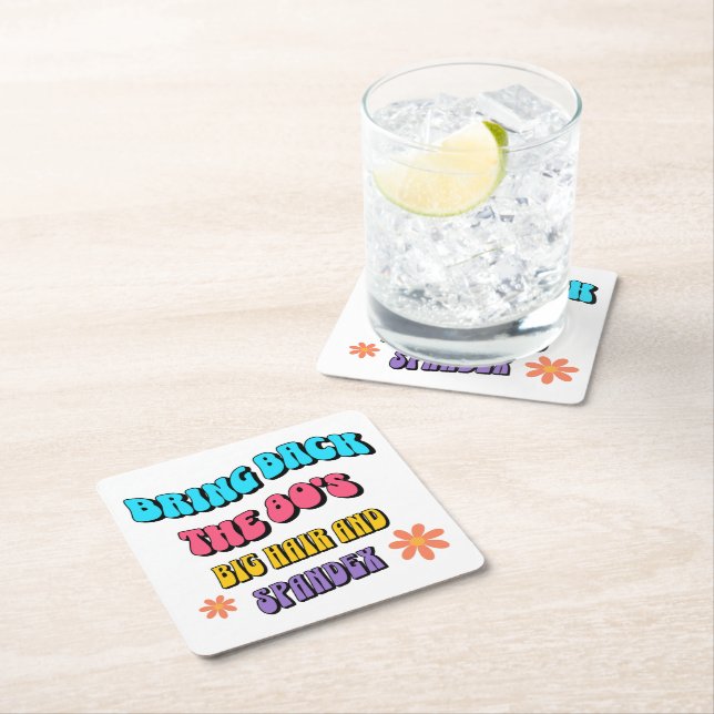 Posavasos Cuadrado De Papel Devolver los años 80 (In situ)