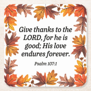 Posavasos Cuadrado De Papel Día de Acción de Gracias