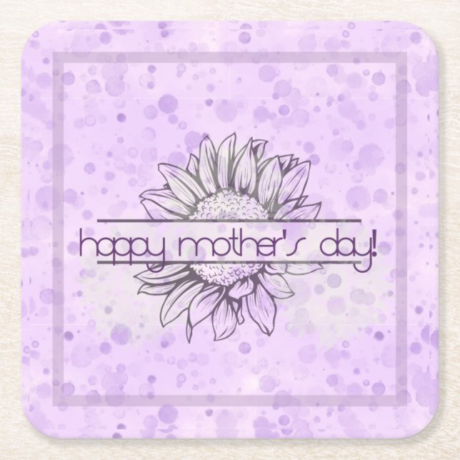 Posavasos Cuadrado De Papel Día de las Madres Atracciones de la Calzada Lilac  (Anverso)
